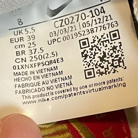 Nike Air Force 1 Essential Low Women’s Sneakers White Gym Red CZ0270-104 Size 8 - Picture 11 of 12